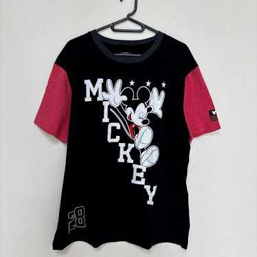 《Disney》USED Mickey Print Two-tone T-shirt - image 1