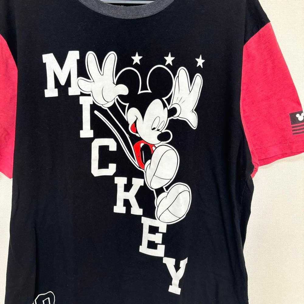 《Disney》USED Mickey Print Two-tone T-shirt - image 2