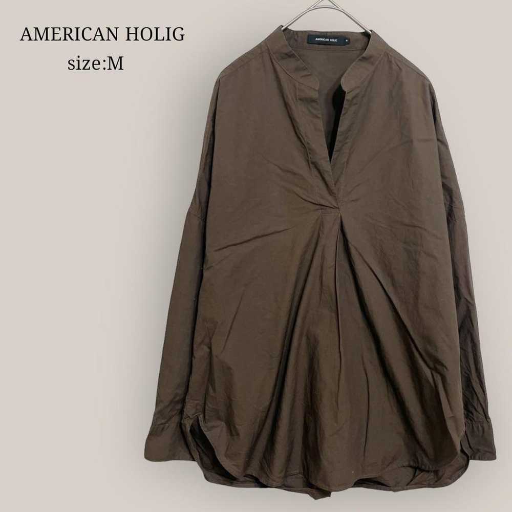 【American Holic】Oversized shirt Skpier collar Loo… - image 1