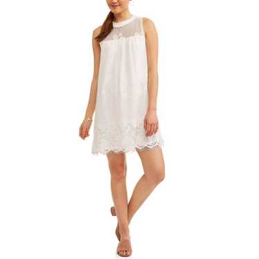 No Boundaries White Lace Sleeveless Dress - image 1