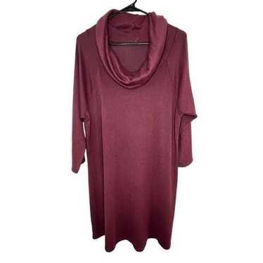 Vanity Maroon Sweater Dress With Turtleneck