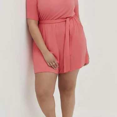 Torrid Coral Shorts Romper - image 1