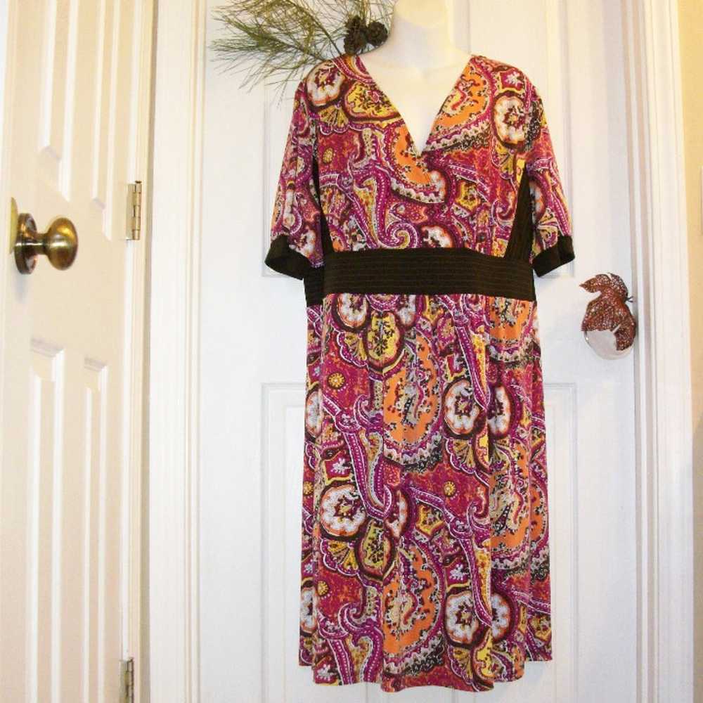 I.N. STUDIO Size 20 Paisley Print Dress - image 1