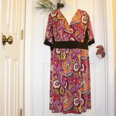 I.N. STUDIO Size 20 Paisley Print Dress - image 1