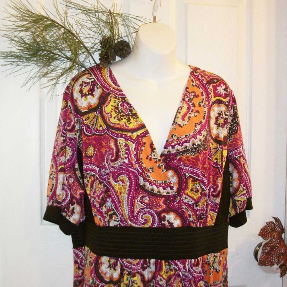 I.N. STUDIO Size 20 Paisley Print Dress - image 2