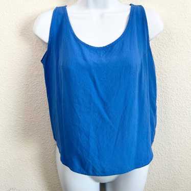 Jams World Vintage Solid Blue Crop Relaxed Fit Ta… - image 1