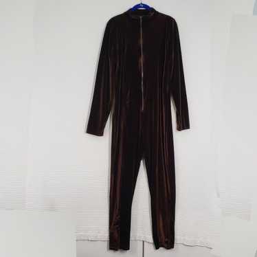 Fashion Nova Jumpsuit Womens 2X Brown Chocolate D… - image 1