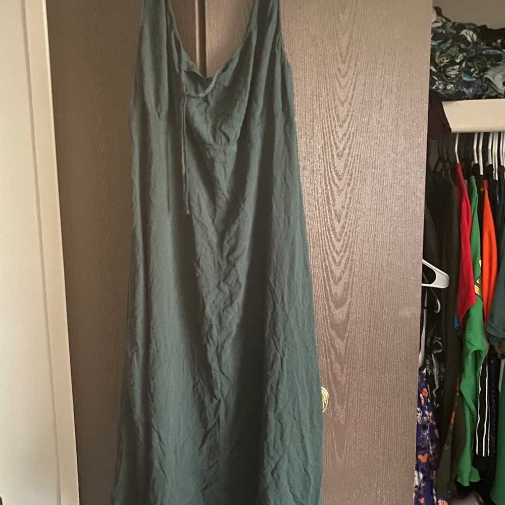 Old navy green tie dress 2xl - image 2