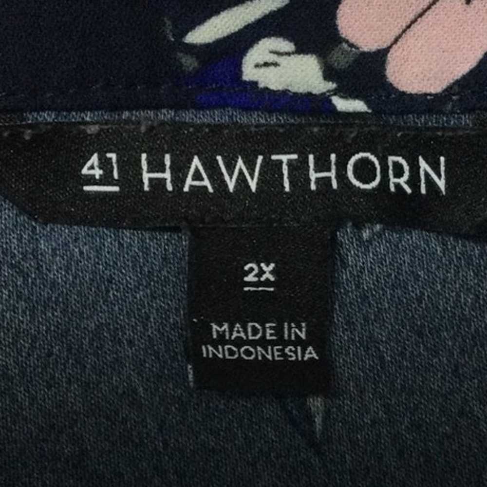 41 HAWTHORN 2X plus navy blue floral elastic wais… - image 5