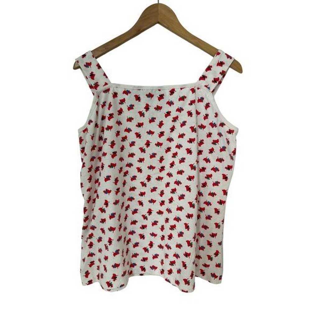 Vintage 80s Measure Up Printed V-Neck Tank Top Wo… - image 2