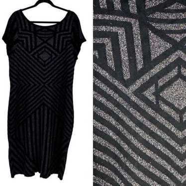 Lane Bryant Bodycone Short Sleeve Dress Midi Spar… - image 1