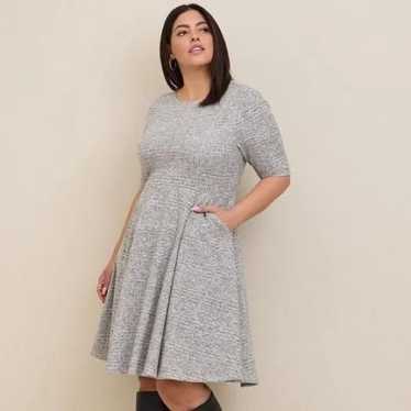 Torrid 2 Grey Mini Studio Double Knit Skater Dress