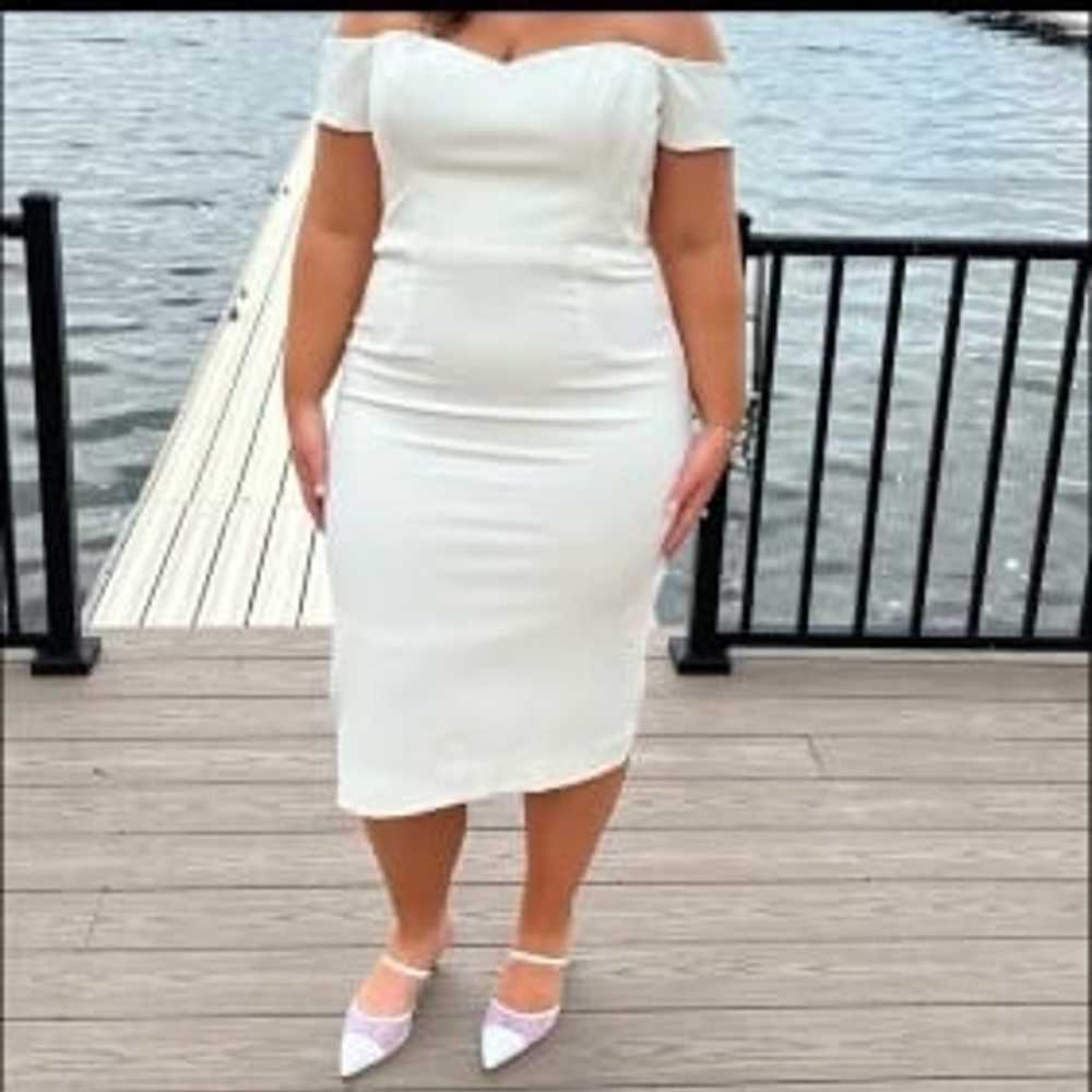 white midi dress - image 1