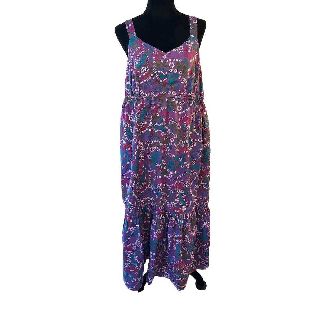 AVENUE 24/7 Plus Size 20W Maxi Sun Dress Purple F… - image 1