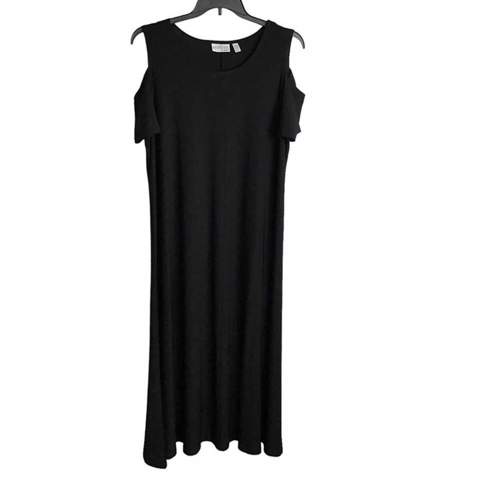 Attitudes by Renee Size 1XP Black Maxi Dress Cold… - image 1