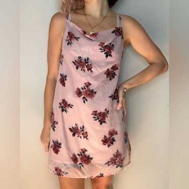 American Eagle Cami Lined Suede Floral Bodycon Sli