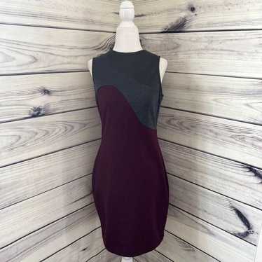 Mossimo Purple, Grey & Black Leather Sheath Dress