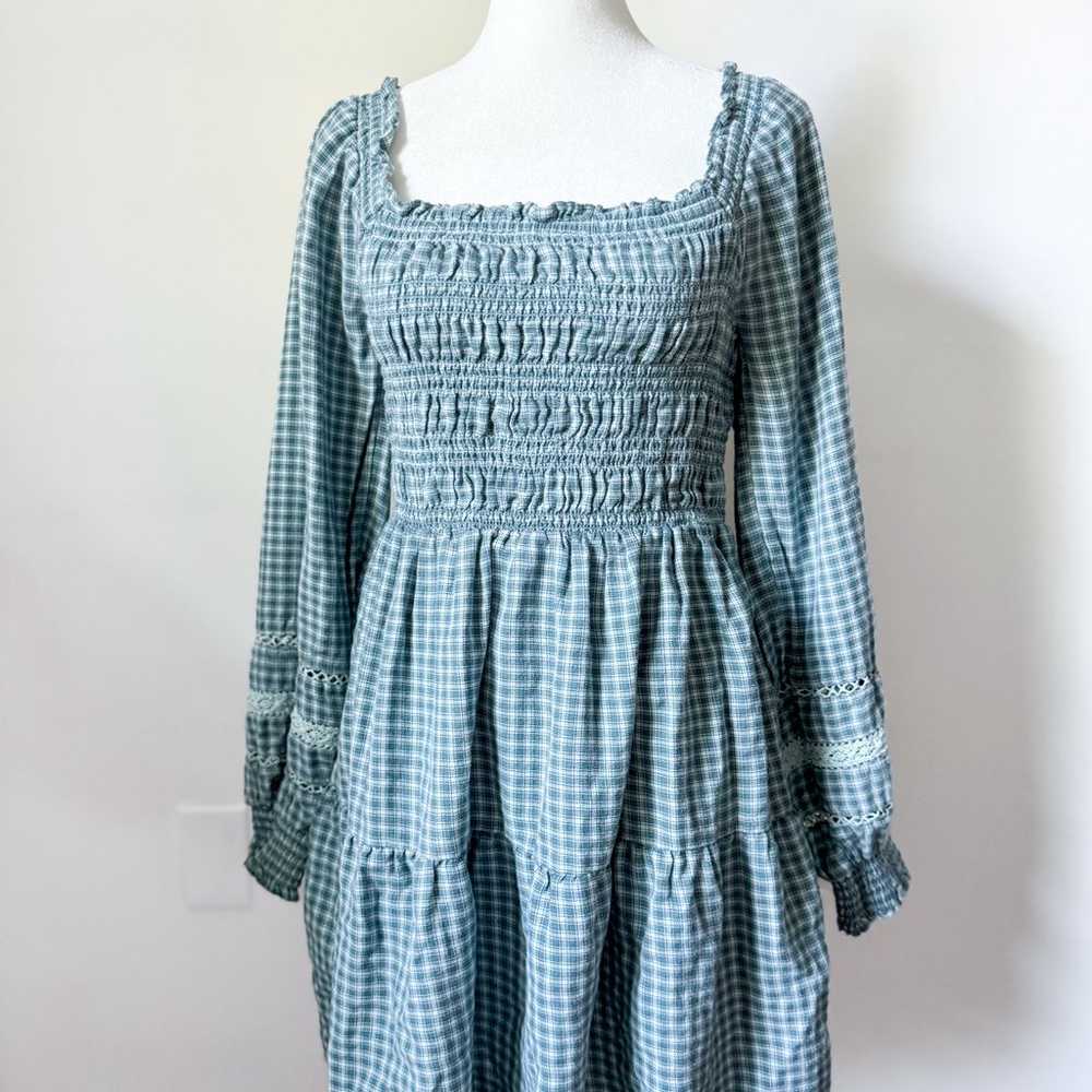 American Eagle plaid smocked mini dress - image 2