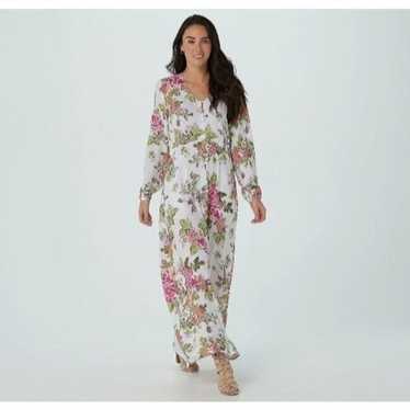 Laurie Felt Regular Long Sleeve Maxi Dress-Pink Fl