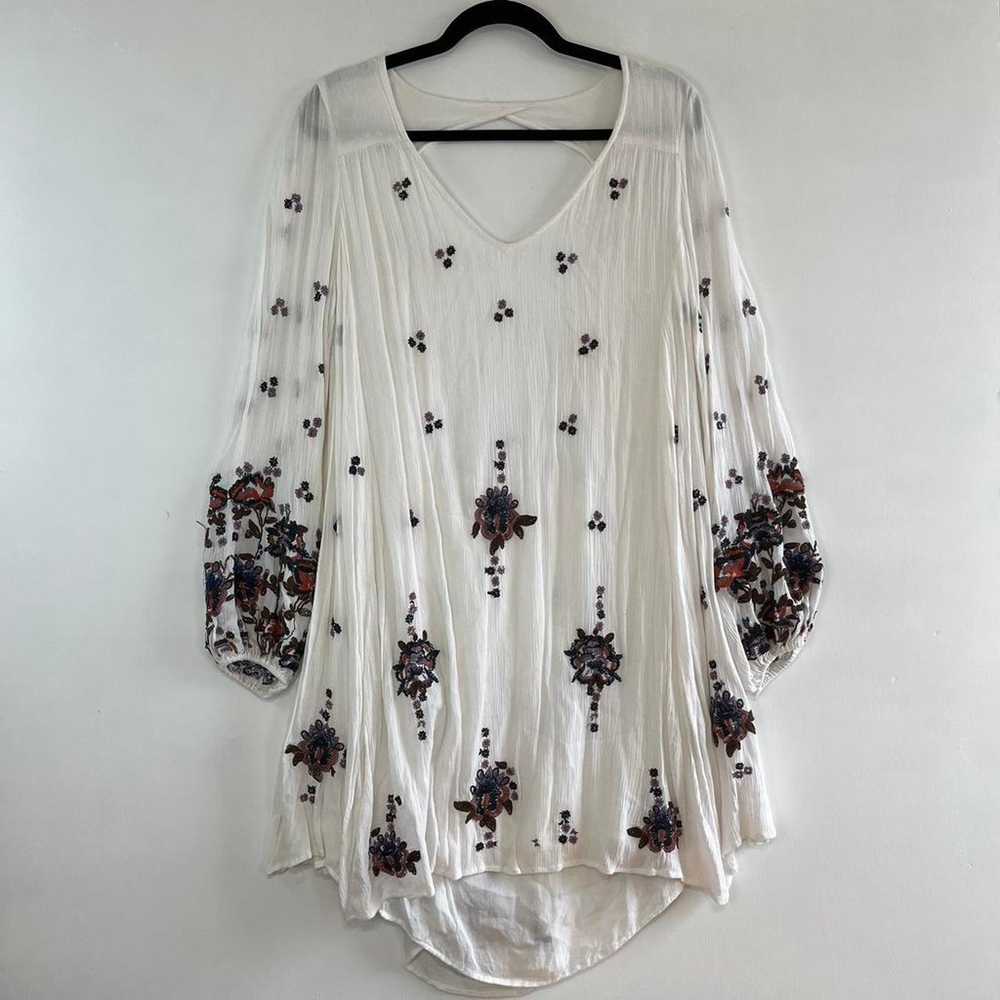 Free People Womens Dress SZ.S White Embroidered F… - image 3