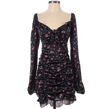 Forever 21 Ruched Floral Satin Dress