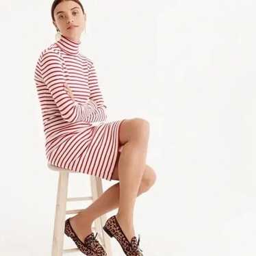 J. Crew Striped Turtleneck Dress in Palest Blush - image 1