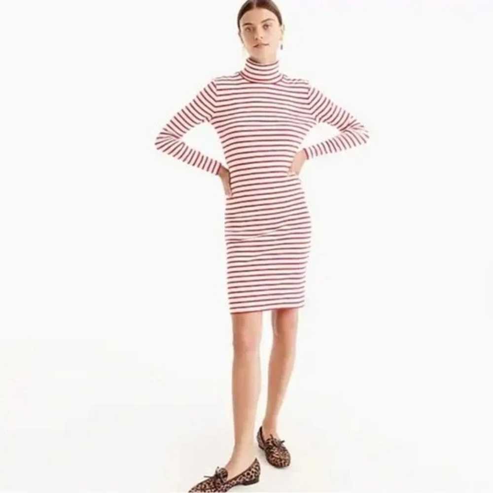 J. Crew Striped Turtleneck Dress in Palest Blush - image 2