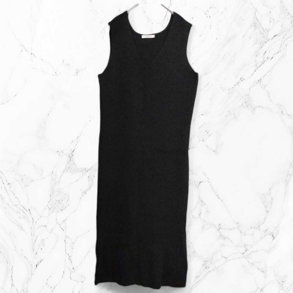 【Classical Elf】V-neck Ribbed Knit Long One-Piece … - image 1