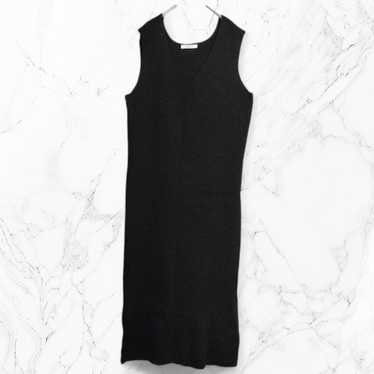 【Classical Elf】V-neck Ribbed Knit Long One-Piece D