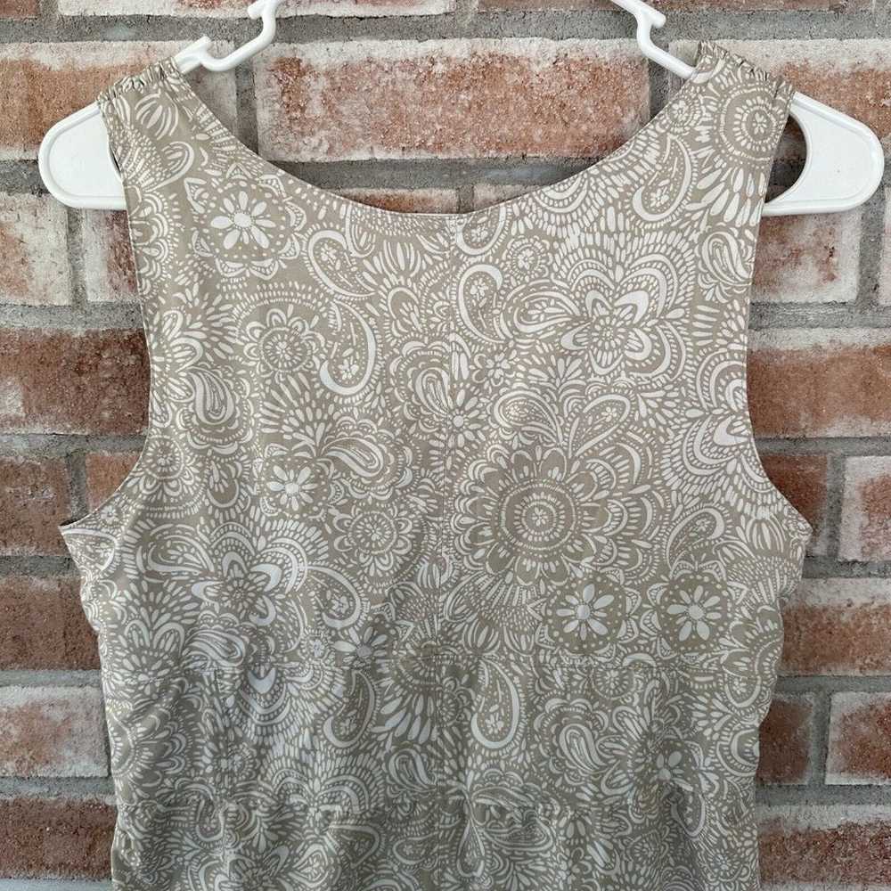 Athleta Nearly Knotical Dress Size 10 Tan Paisley - image 10