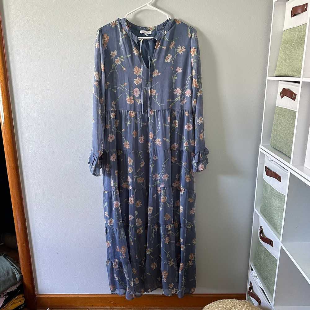 Patrons of peace maxi dress long sleeve size M - image 1