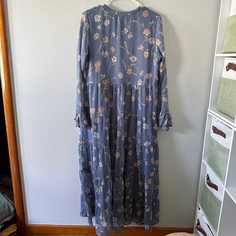 Patrons of peace maxi dress long sleeve size M - image 2