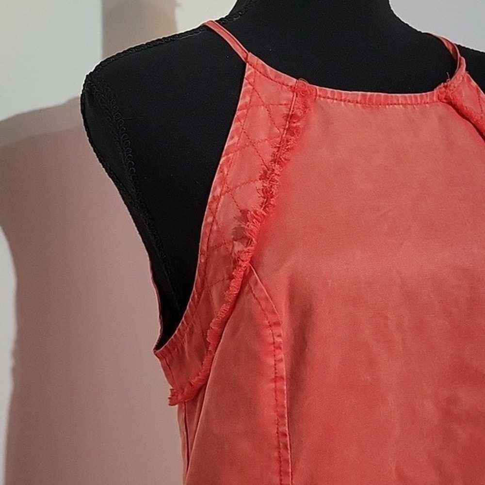 Fate Coral Orange Linen Tencel Blend Mini Dress F… - image 2