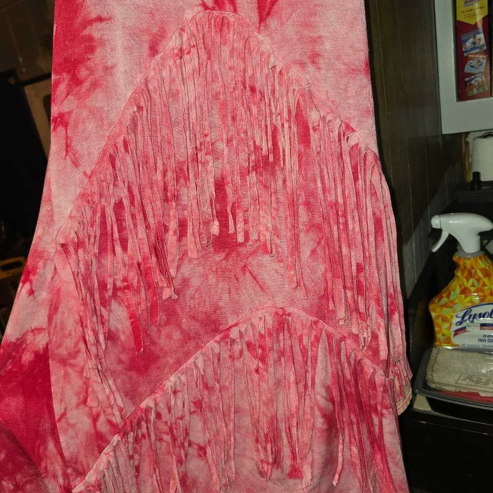 Very sexy tye dye, dress with fringes size medium - image 1