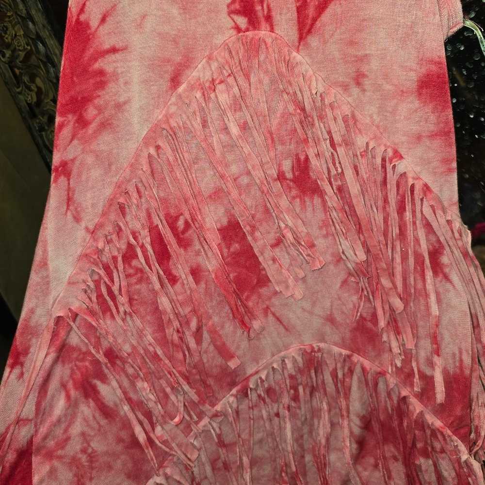 Very sexy tye dye, dress with fringes size medium - image 3