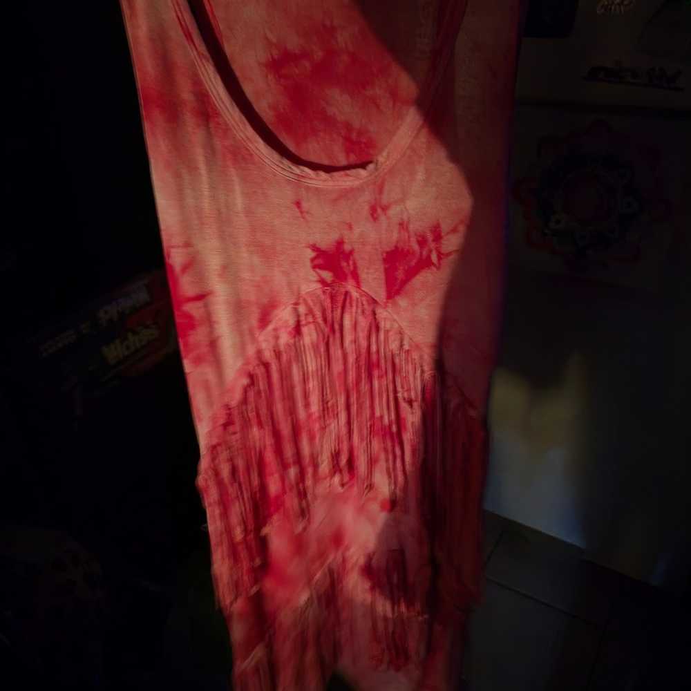 Very sexy tye dye, dress with fringes size medium - image 5