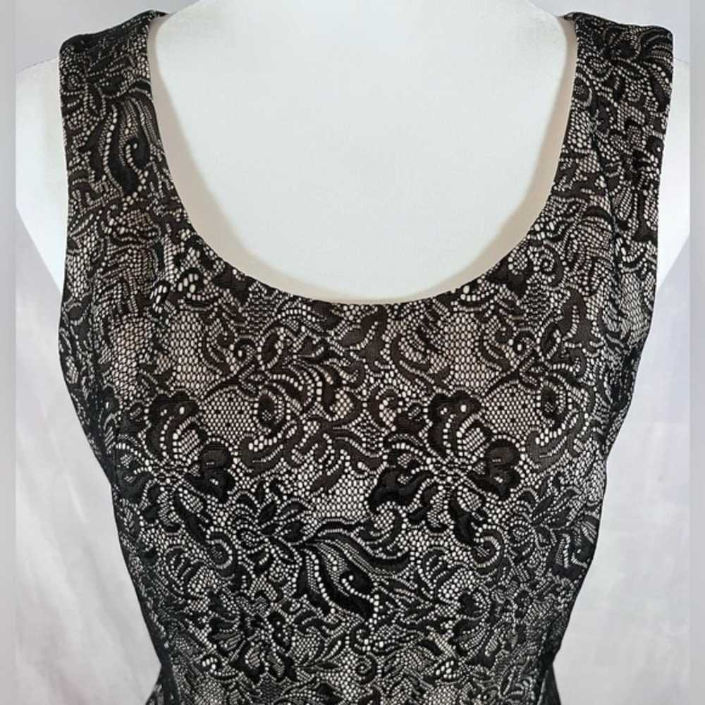 Express black and nude lace illusion fit and flar… - image 3