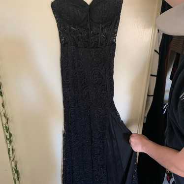 prom/cocktail glitter black skinny long dress