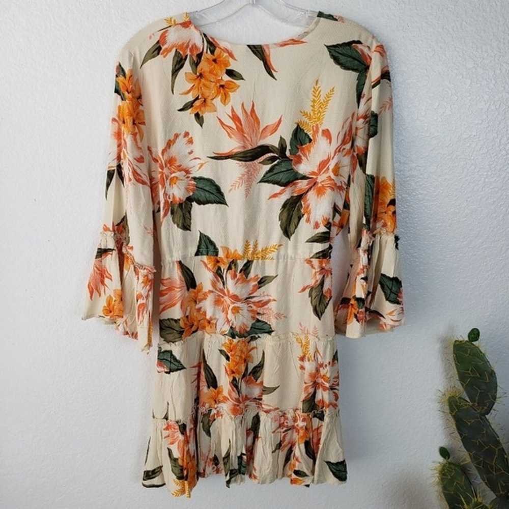 Blue Island Floral Tropical Print Ruffled Boho Tu… - image 10