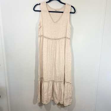 Valentina Naldi Italy Natural Linen Midi Shift Dre