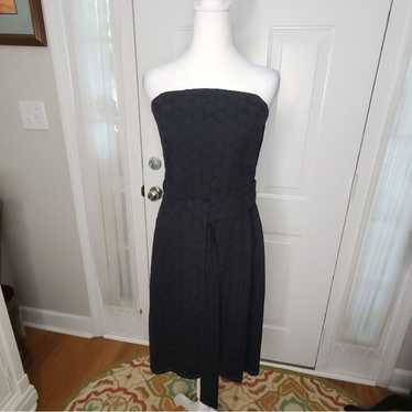 Bisou Bisou Black Belted Strapless Dress Size 10