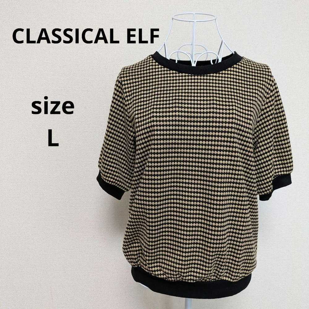 Classical Elf Short Sleeve Jacquard Knit Cut and … - image 1