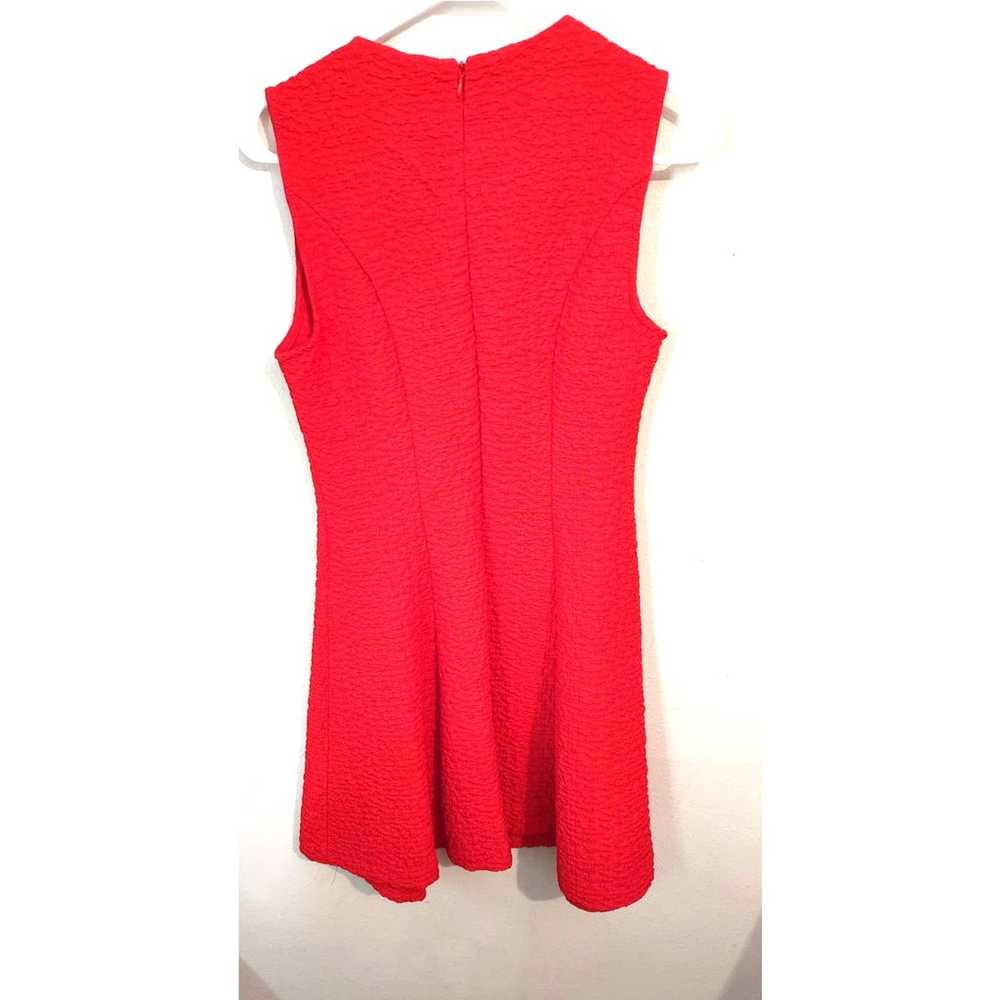 Zara Woman Jacuard Fit & Flare Mini Dress Red Med… - image 5