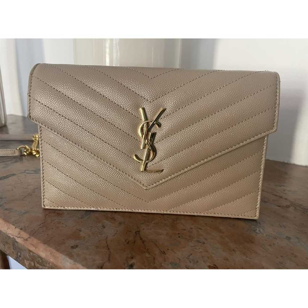 Saint Laurent Portefeuille enveloppe leather cros… - image 3