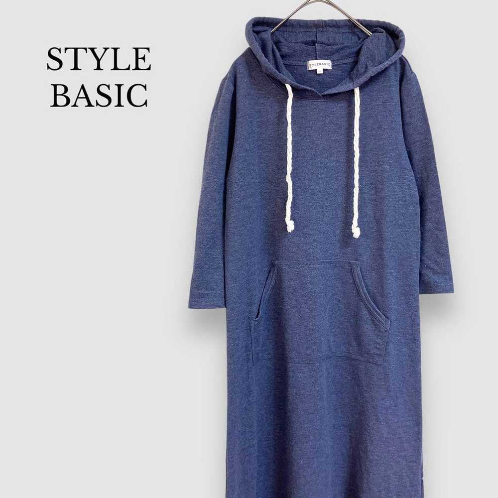 Style Basic [M] Sweat Parka Long One-piece Blue T… - image 1