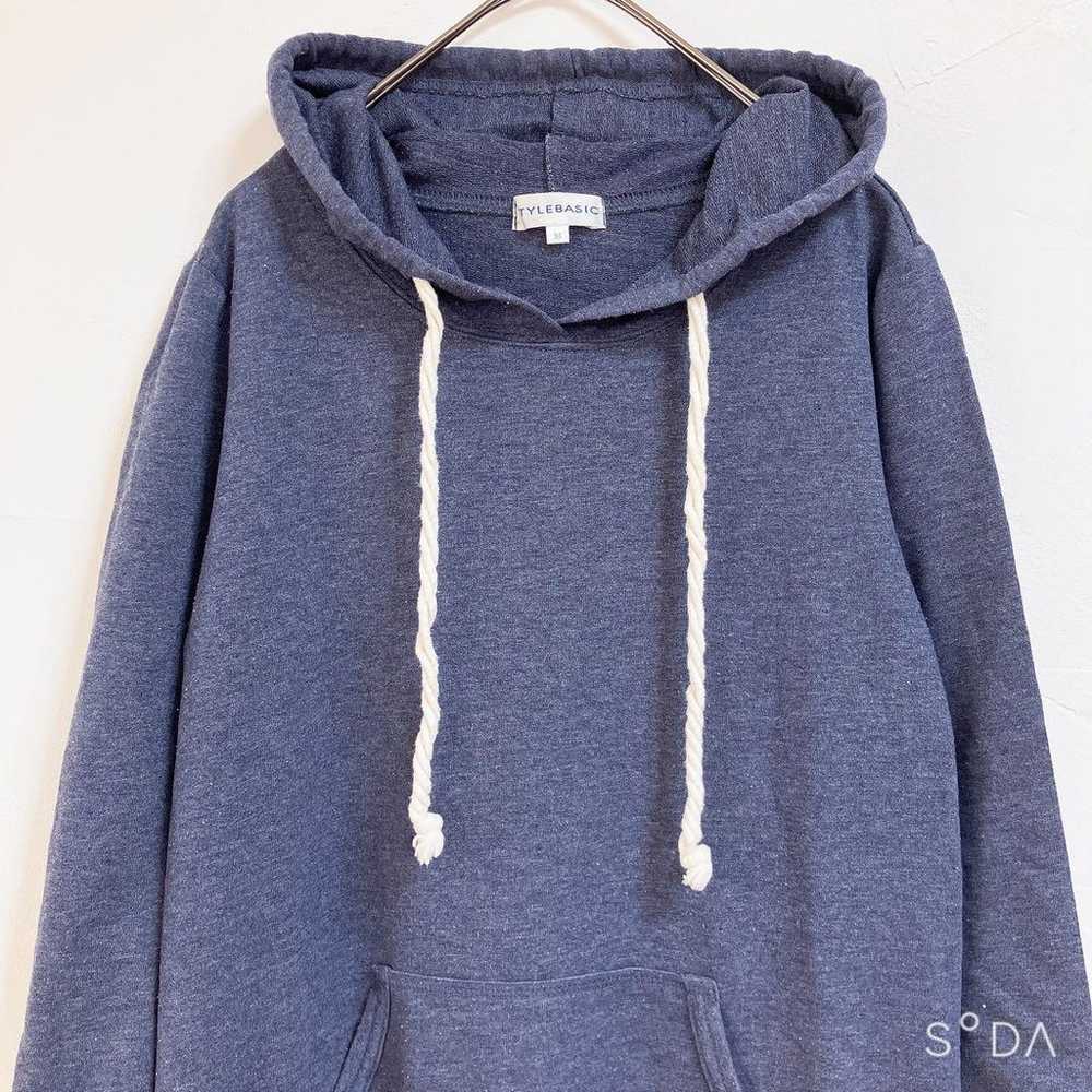 Style Basic [M] Sweat Parka Long One-piece Blue T… - image 4