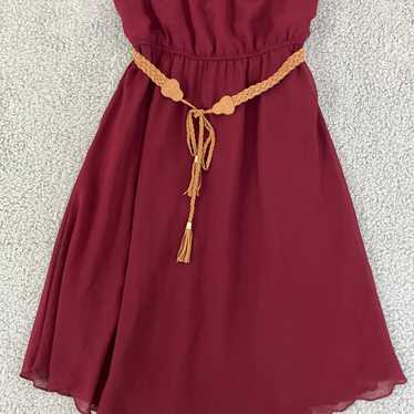 Lovely Day Maroon Strapless Mini Dress With Braid… - image 1