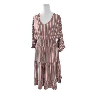 Boutique AndTheWhy Pink Vneck Striped Mini Dress … - image 1