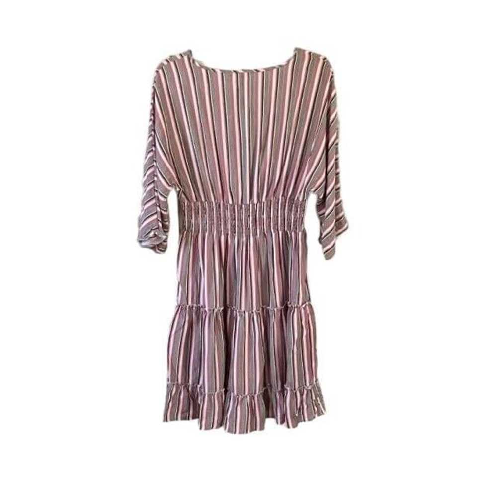 Boutique AndTheWhy Pink Vneck Striped Mini Dress … - image 8