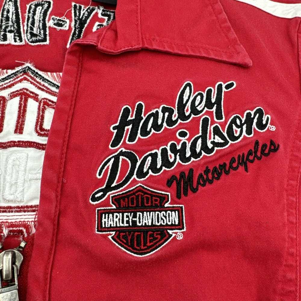 Vtg Harley Davidson Motorcycles Full Zip Garage S… - image 3